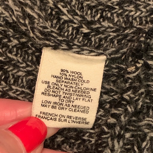 Anthropologie Canary Graceful Points Gray Open Front Wool Cardigan Sweater Small - Picture 4 of 5